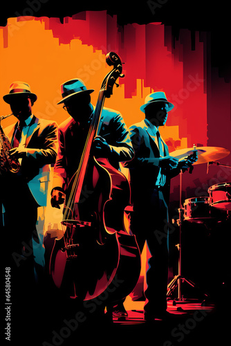 Silhouette of a jazz concert
