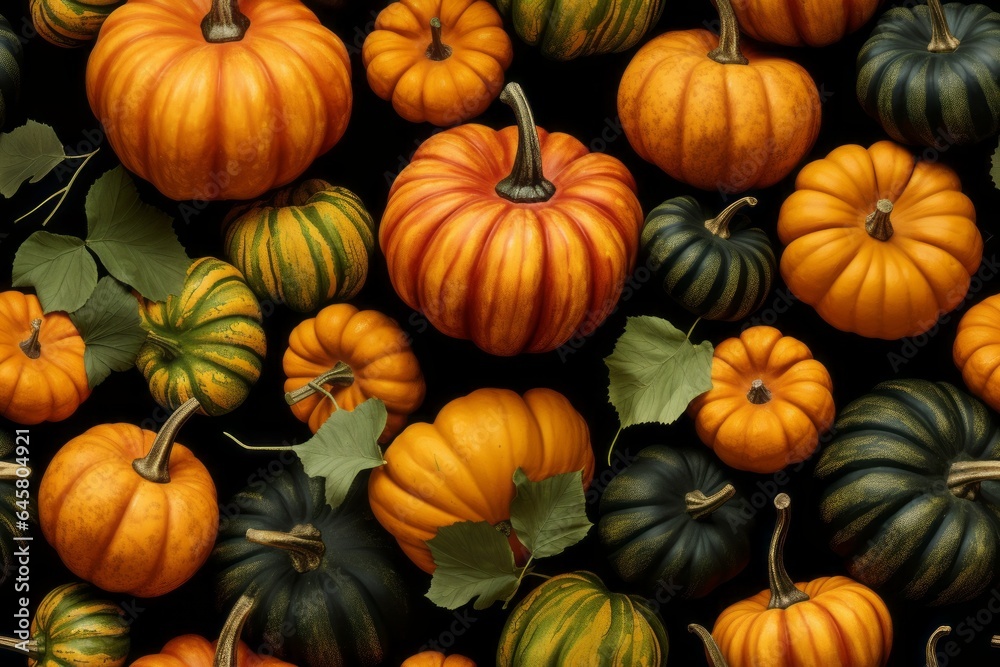 Pumpkins as a harvest background. Halloween concept. Background with selective focus and copy space Pumpkins as a harvest background. Halloween concept. Background with selective focus and copy space