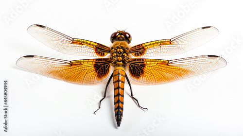 A close-up isolated shot of a dragonfly on a white background © PixelGuru