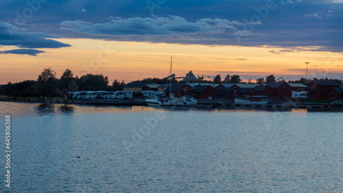 sunset over the harbor © The A.I Studio