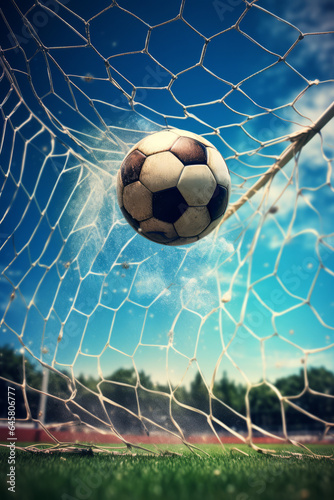 Soccer football scores a goal © Guido Amrein