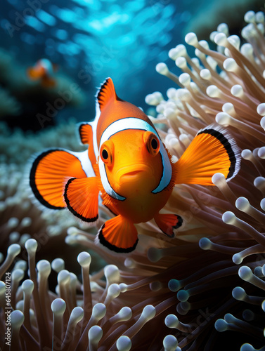 Clown Fish in its Natural Habitat, Wildlife Photography, Generative AI