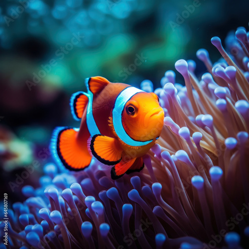 Clown Fish in its Natural Habitat, Wildlife Photography, Generative AI © Vig