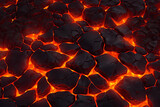 Cracked ground with hot glowing lava veins illustration perfect for video game design. Cracked lava ground texture. Game asset. 