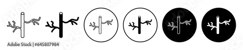 human artery icon. Body Cardiovascular vein symbol. Blood flow through vessel vector. Heart coronary sign.
