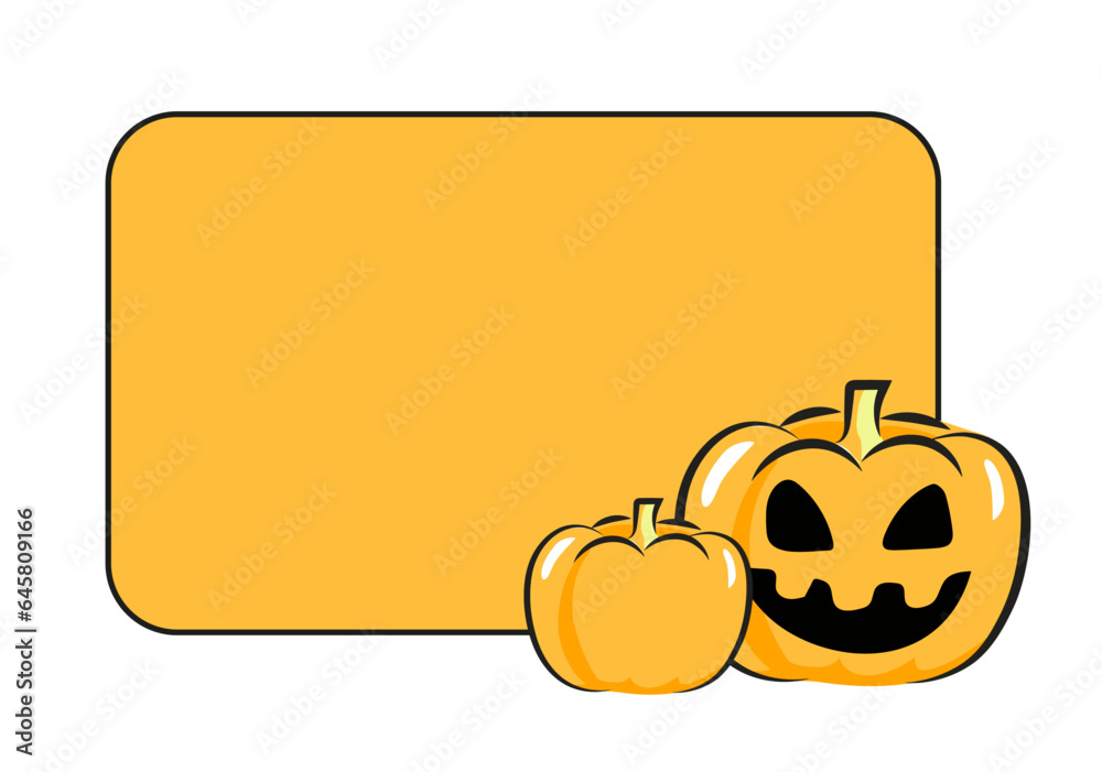 Ramka dynia Halloween - obrazy, fototapety, plakaty 