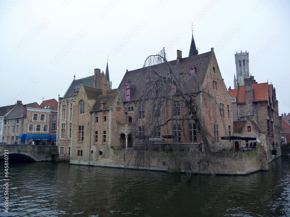 Rozenhoedkaai in the old town of Bruges, Belgium