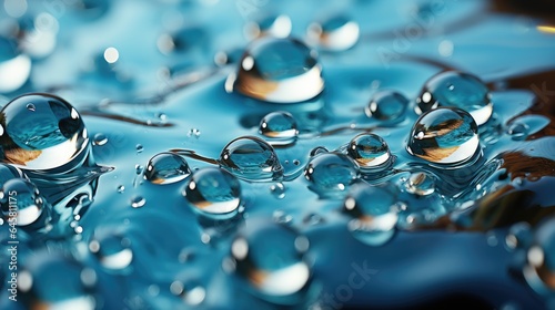 Clear water drops with bubbles