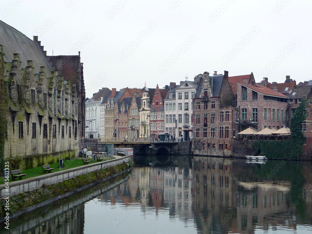 Canal in the old town of Gent, Belgium