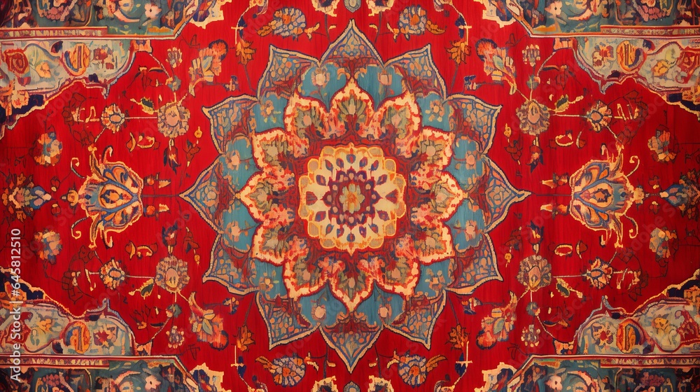 Abstract ornament is a part of the Old Red Persian Carpet Texture.