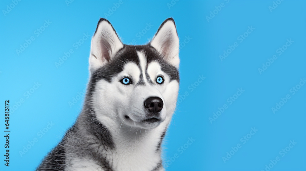 Captivating Husky Portrait: An adorable Husky dog, full of charm and character, perfect for your stock photo needs