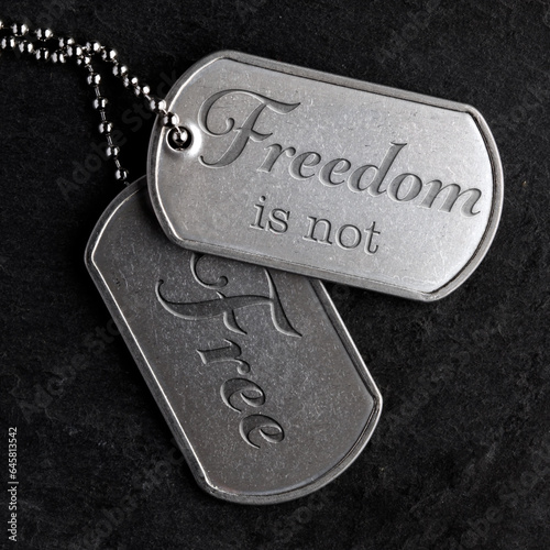Old military dog tags - Freedom is not Free