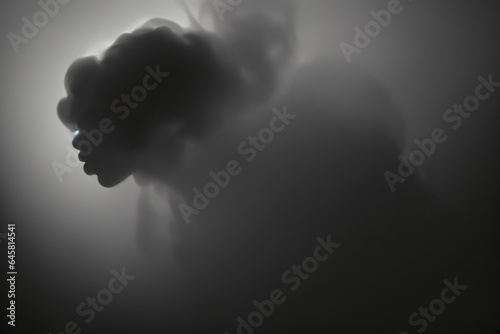 a person in the smoke, darkness