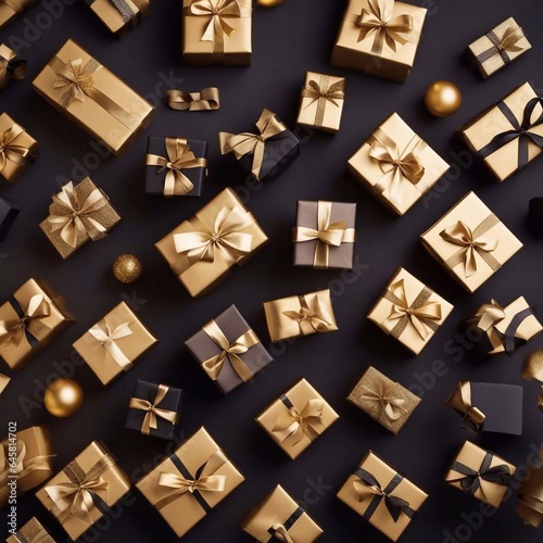 gift boxes in the city Black Friday  Cinematic daylight generative ai illustration art