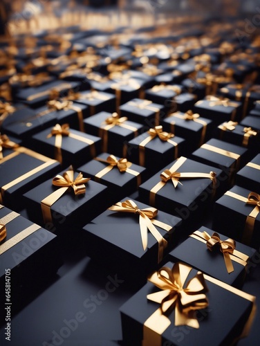 gift boxes in the city Black Friday  Cinematic daylight generative ai illustration art