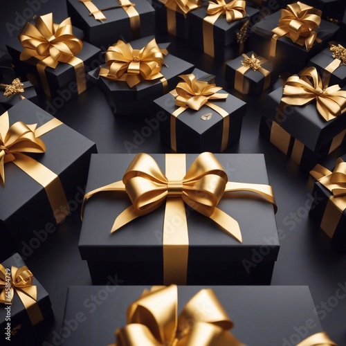 gift boxes in the city Black Friday  Cinematic daylight generative ai illustration art