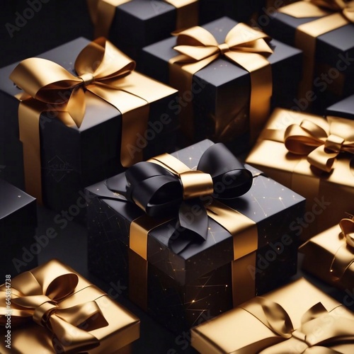 gift boxes in the city Black Friday  Cinematic daylight generative ai illustration art