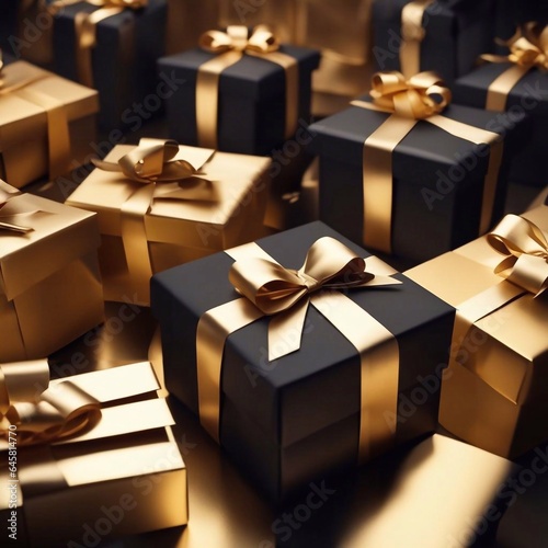 gift boxes in the city Black Friday  Cinematic daylight generative ai illustration art