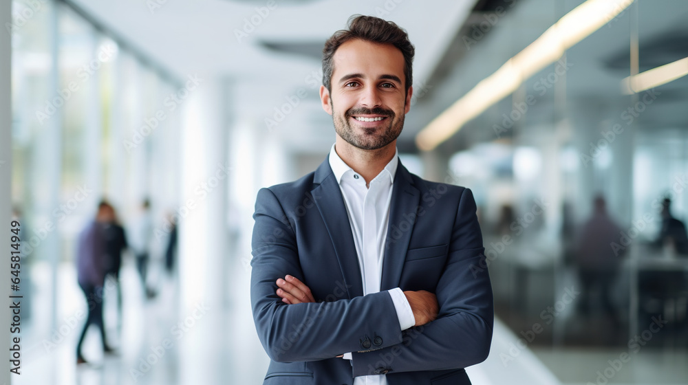 Team Collaboration: Office Portrait of a Confident Businessman. Ai Generative. Team Collaboration: Office Portrait of a Confident Businessman. Ai Generative.