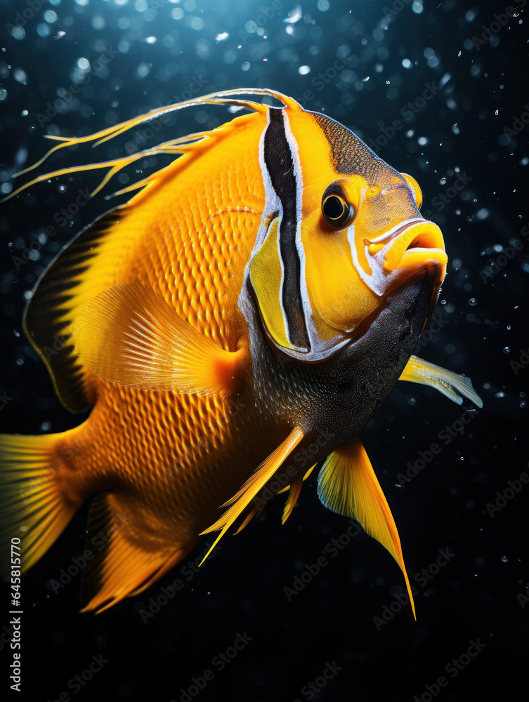Naklejka premium Angelfish in its Natural Habitat, Wildlife Photography, Generative AI