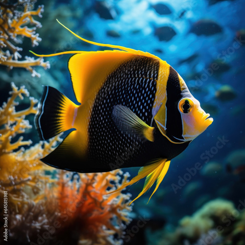Angelfish in its Natural Habitat, Wildlife Photography, Generative AI