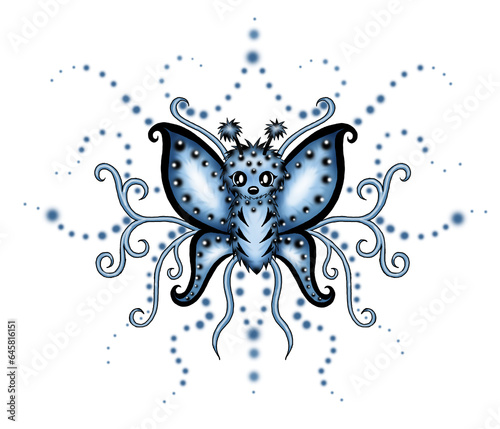 blue butterfly ornament illustration photo