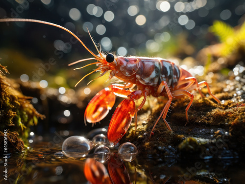 Shrimp in its Natural Habitat, Wildlife Photography, Generative AI © Vig