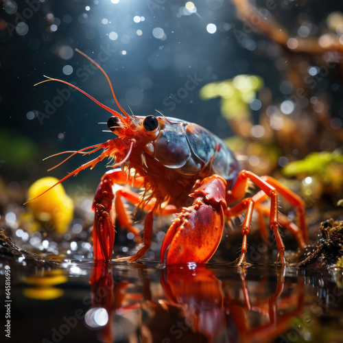 Shrimp in its Natural Habitat  Wildlife Photography  Generative AI
