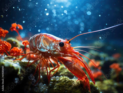 Shrimp in its Natural Habitat, Wildlife Photography, Generative AI © Vig