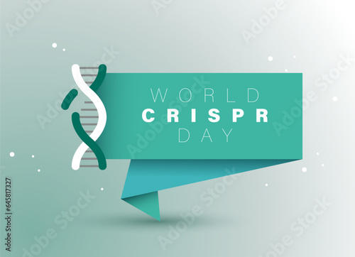 World CRISPR Day. Paper sign. Medical vector illustration. Health care