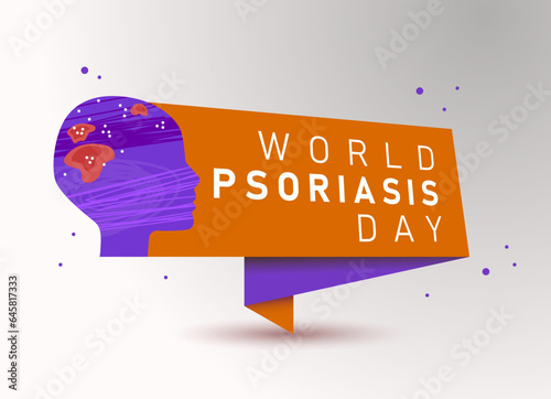 World Psoriasis Day. Paper sign. Medical vector illustration. Health care. Psoriasis awareness