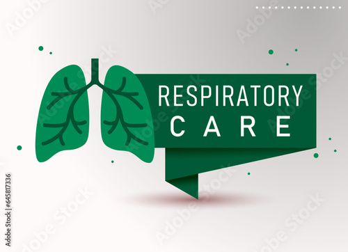 Respiratory Care Week. Paper sign. Medical vector illustration. Health care. Lungs