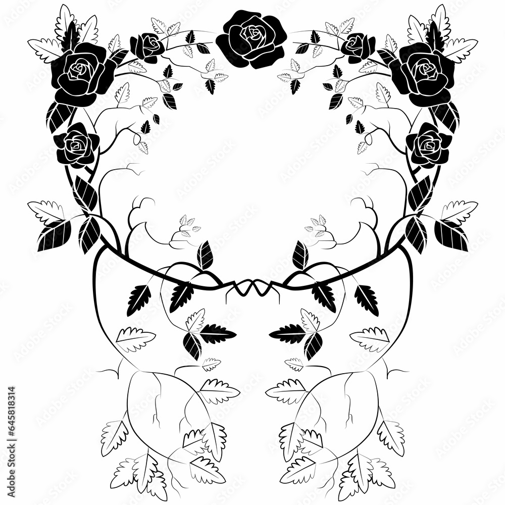 roses frame design element