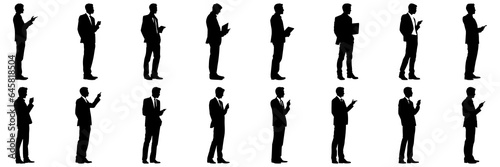 Businessman finance and business silhouettes set  large pack of vector silhouette design  isolated white background
