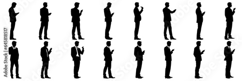Businessman finance and business silhouettes set  large pack of vector silhouette design  isolated white background