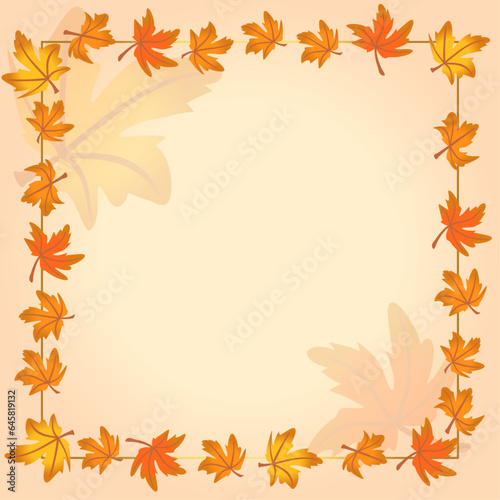 Hello autumn leaves frame border template