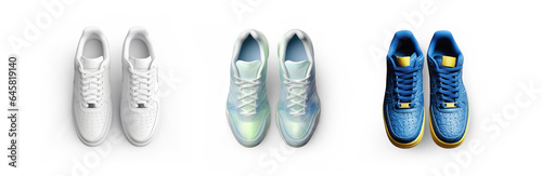 transparent background cutouts of sneakers sport shoes fashion casual collection Set of sneakerhead boots in different styles and colors training shoes