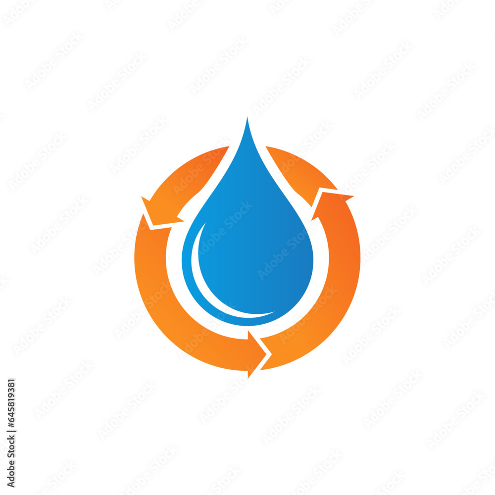 water drop and rotating arrow logo vector water drop and rotating arrow logo vector