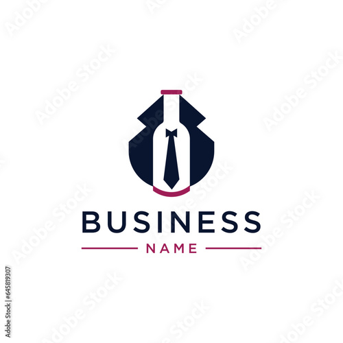wine boss entrepreneur logo vector