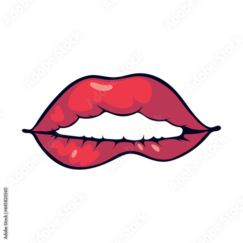 mouth pop art isolated icon