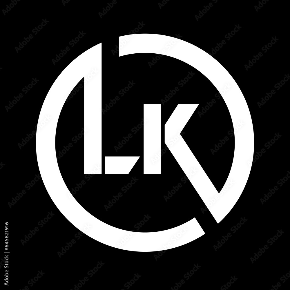 LK letter logo design on black background Initial Monogram Letter LK