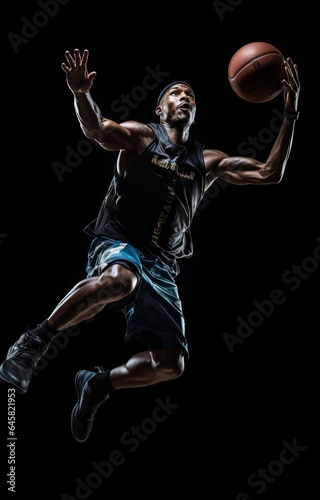 Basketball player with ball
