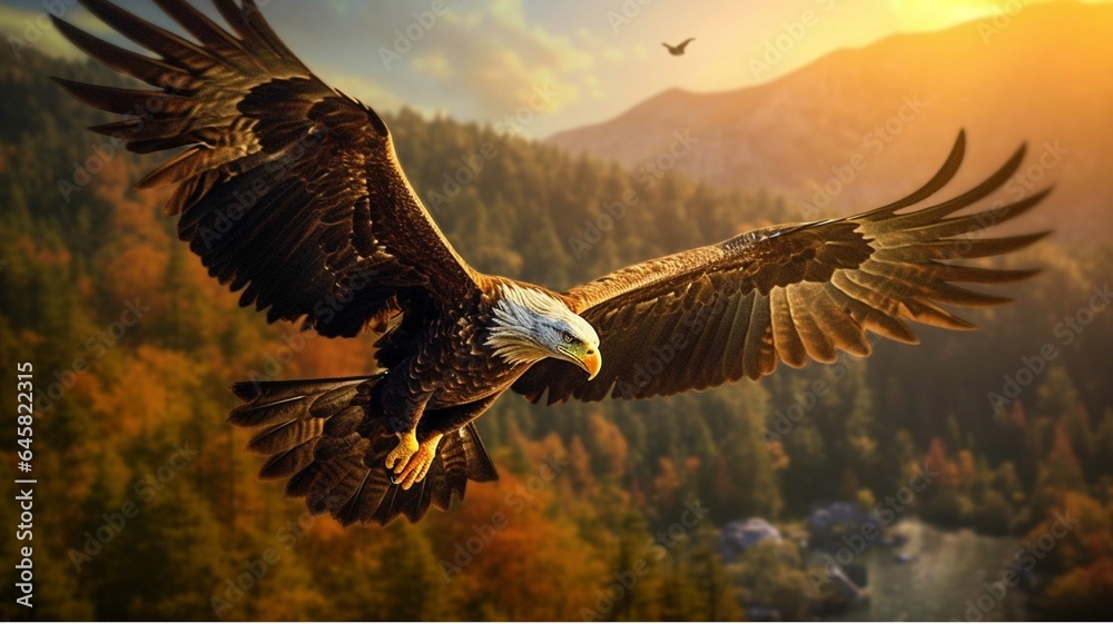 custom made wallpaper toronto digitalGolden Eagle in the desert at sunset. Wildlife scene from nature.