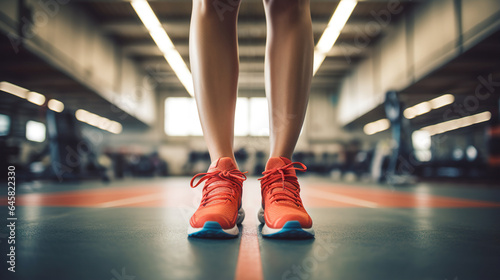 person in sport shoes prepare for workout, generative AI