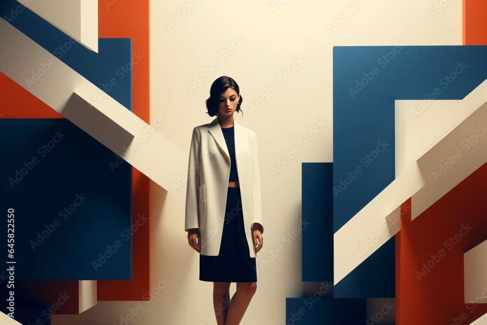 A fashion model doing photoshoot in a modern studio A fashion model doing photoshoot in a modern studio