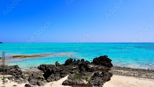 鹿児島県与論島の大金久海岸の海の風景