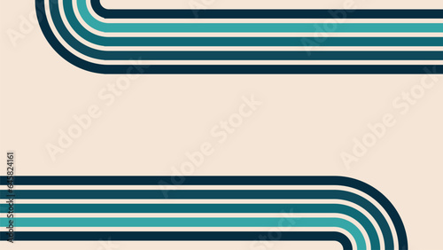 Retro style rainbow line design. Vector pattern, poster, card, social media.