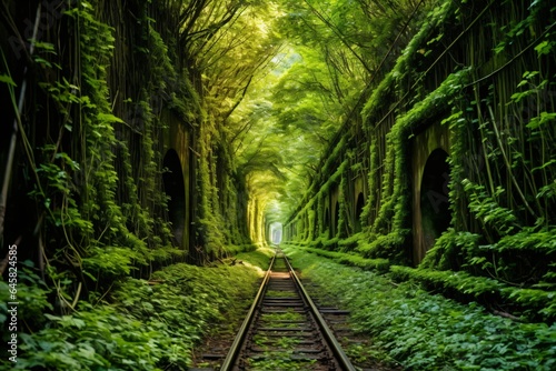 Beautiful nature tunnel in forest