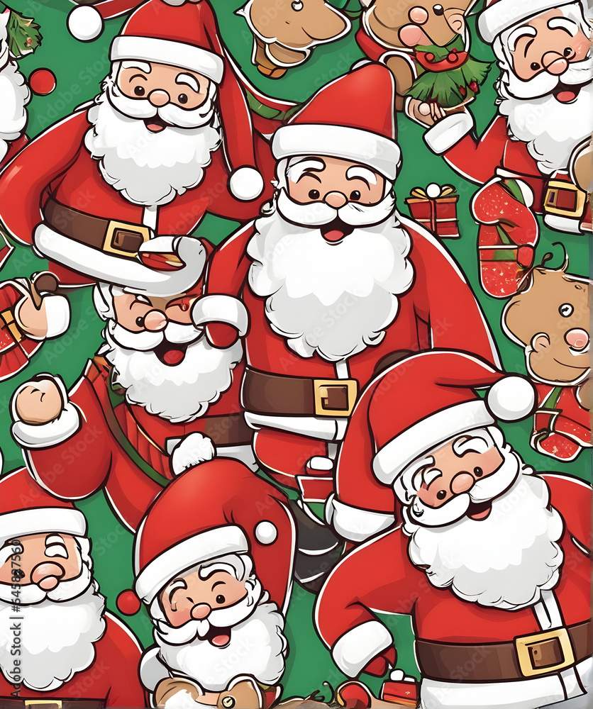 Funny Santa Claus Christmas decor. Generative ai Funny Santa Claus Christmas decor. Generative ai