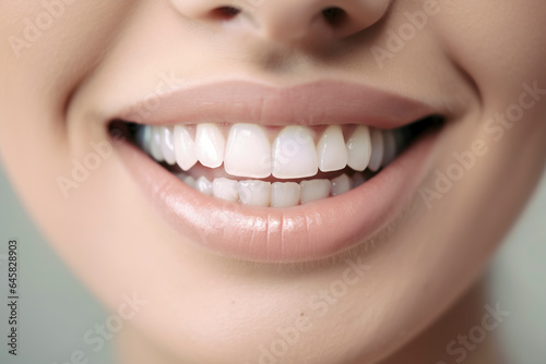 Captivating Charm: Gorgeous Woman's Stunning Smile Radiates Joy, Highlighting Her Impeccable Teeth. ai generative